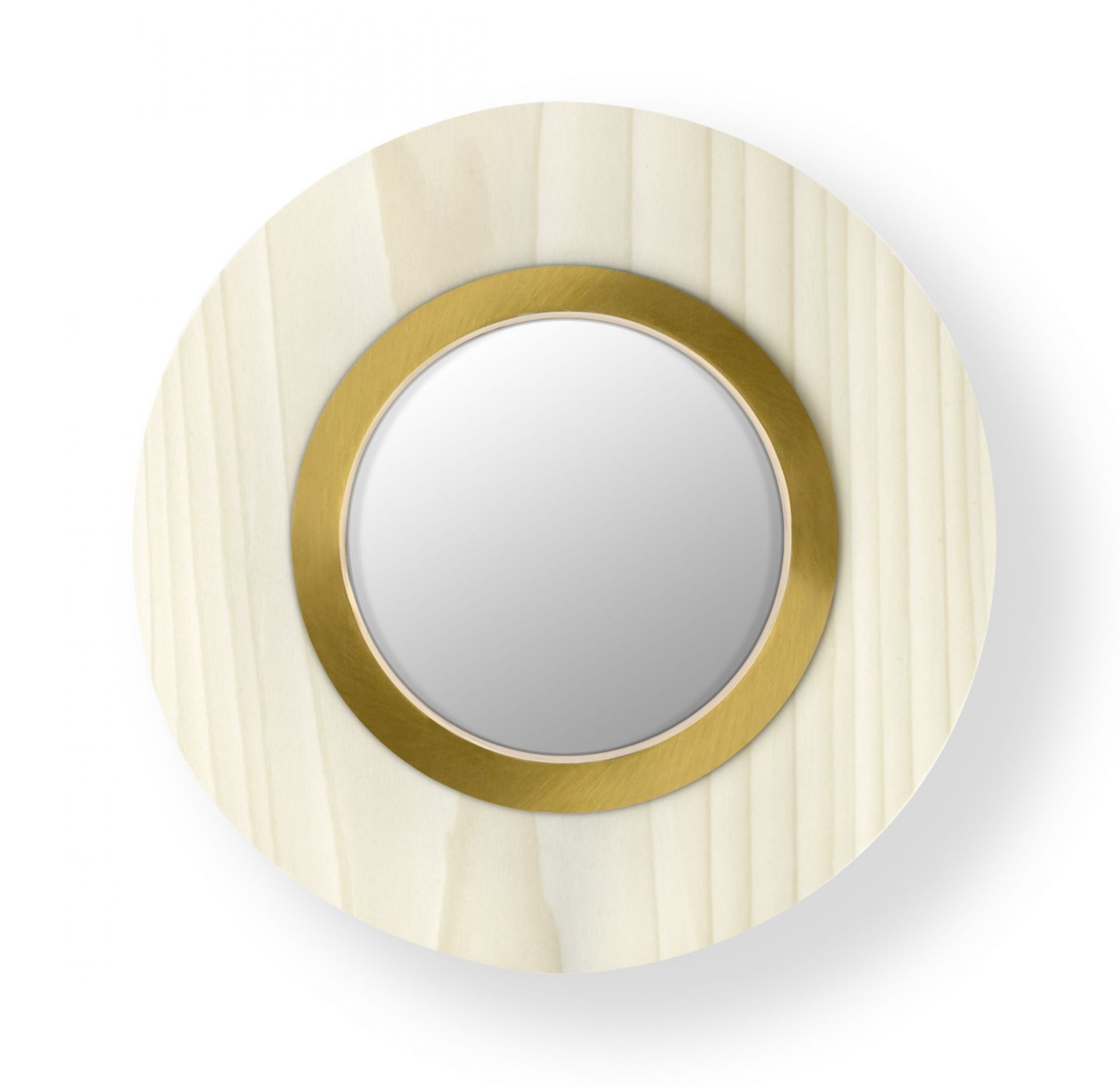Lens LED Wall Light Round Metal Ring in Gold LZF Lamps